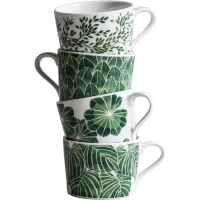 Götefors porslin Botanica Kopp grön 4 stycken.